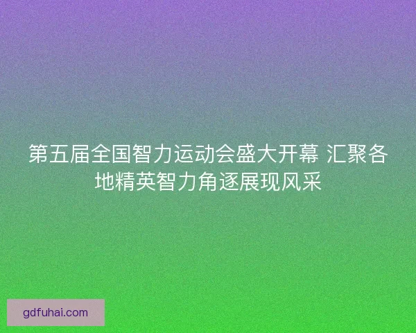 第五届全国智力运动会盛大开幕 汇聚各地精英智力角逐展现风采